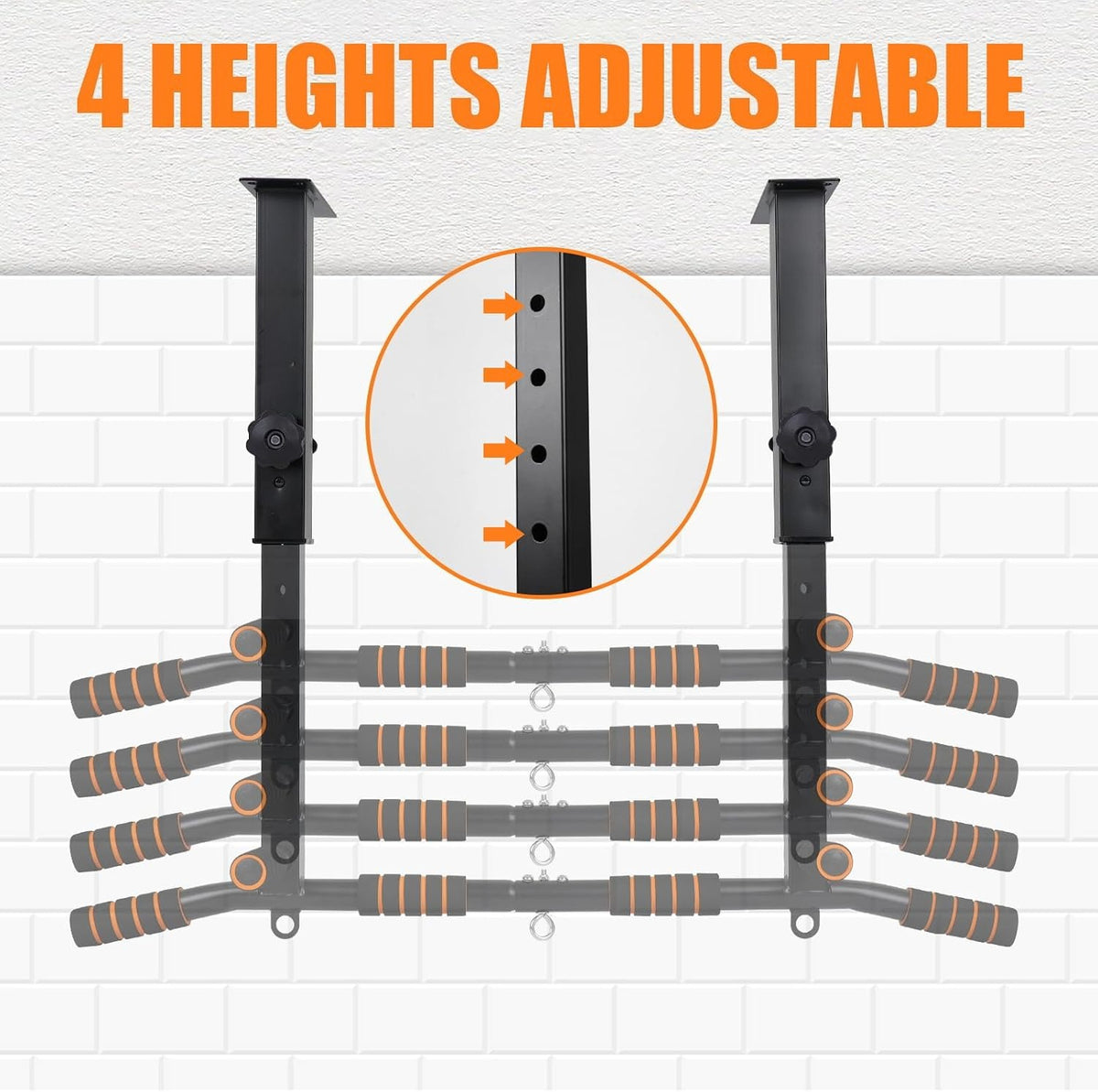 Heavy‑Duty Adjustable Ceiling‑Mount Pull‑Up Bar