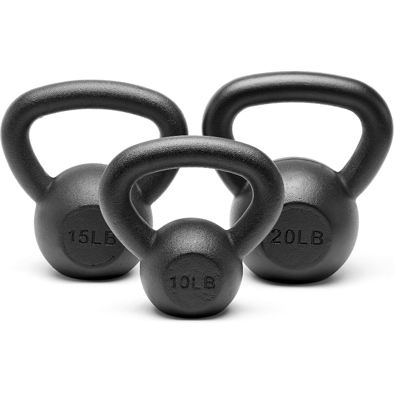 Coated Solid Cast Iron Kettlebell Weight Set