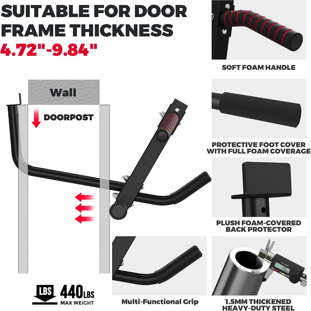 Multi‑Grip Doorway Pull‑Up Bar