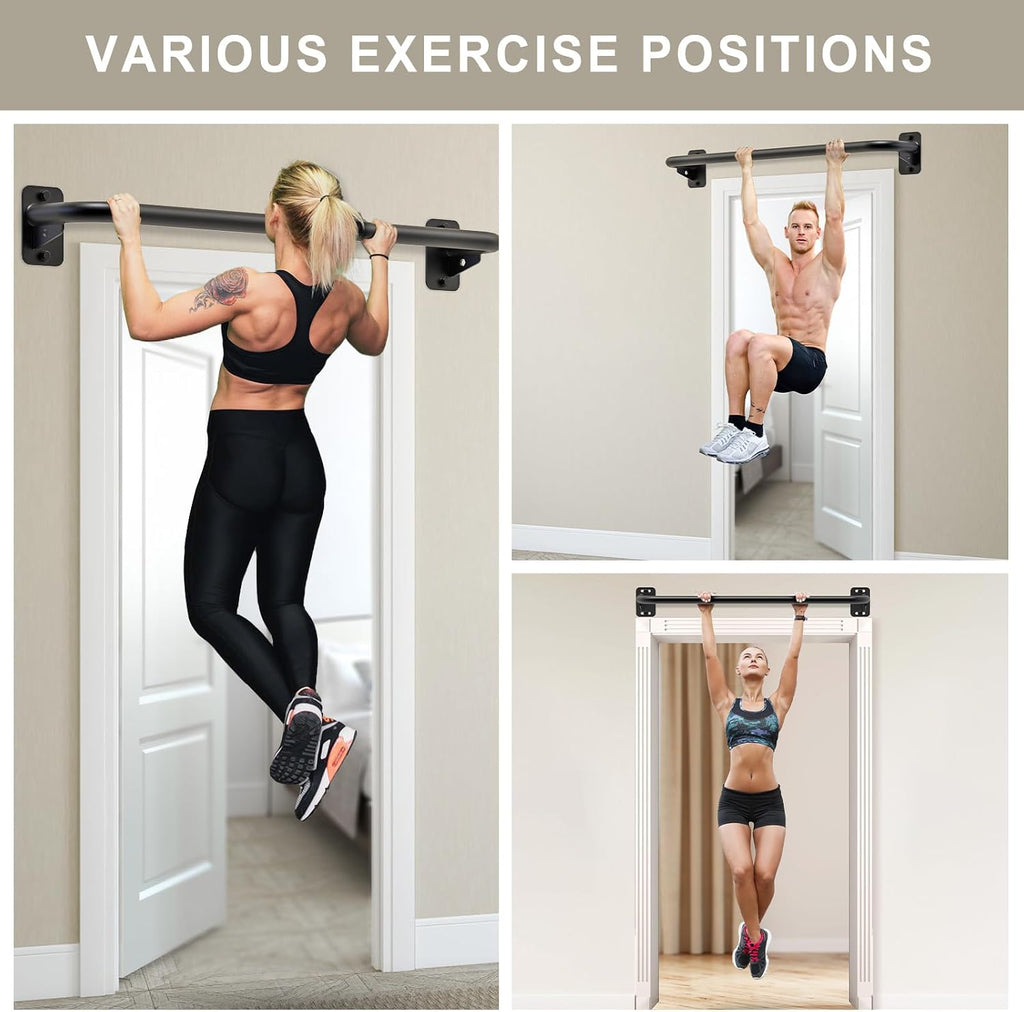 Wall‑Mount 440LBS Steel Multi‑Grip Pull‑Up Bar