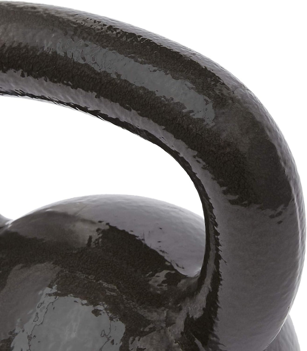 Black Textured Wide‑Handle Cast Iron Kettlebell
