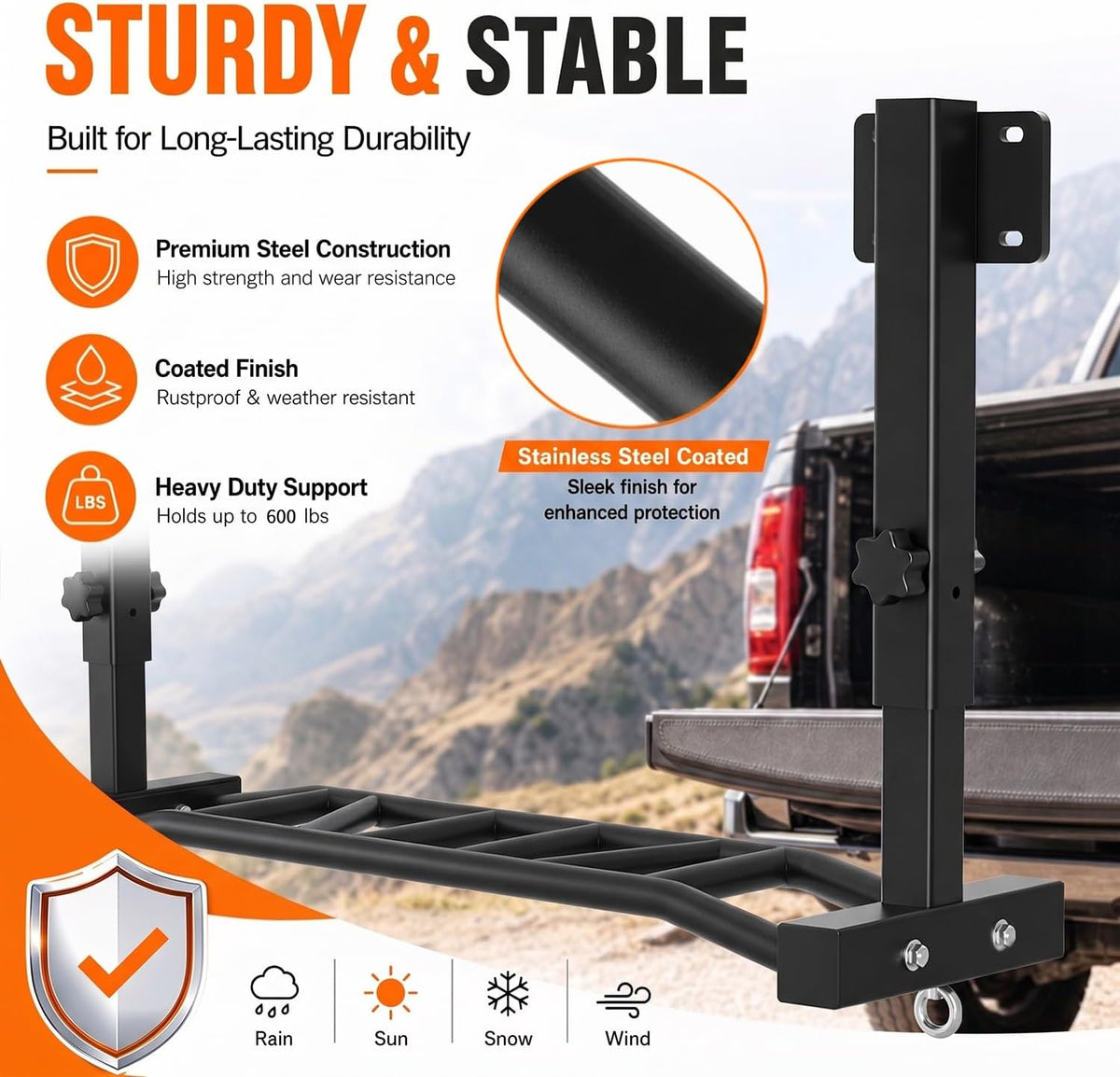 48" 600LBS Adjustable Ceiling‑Mount Pull‑Up Bar