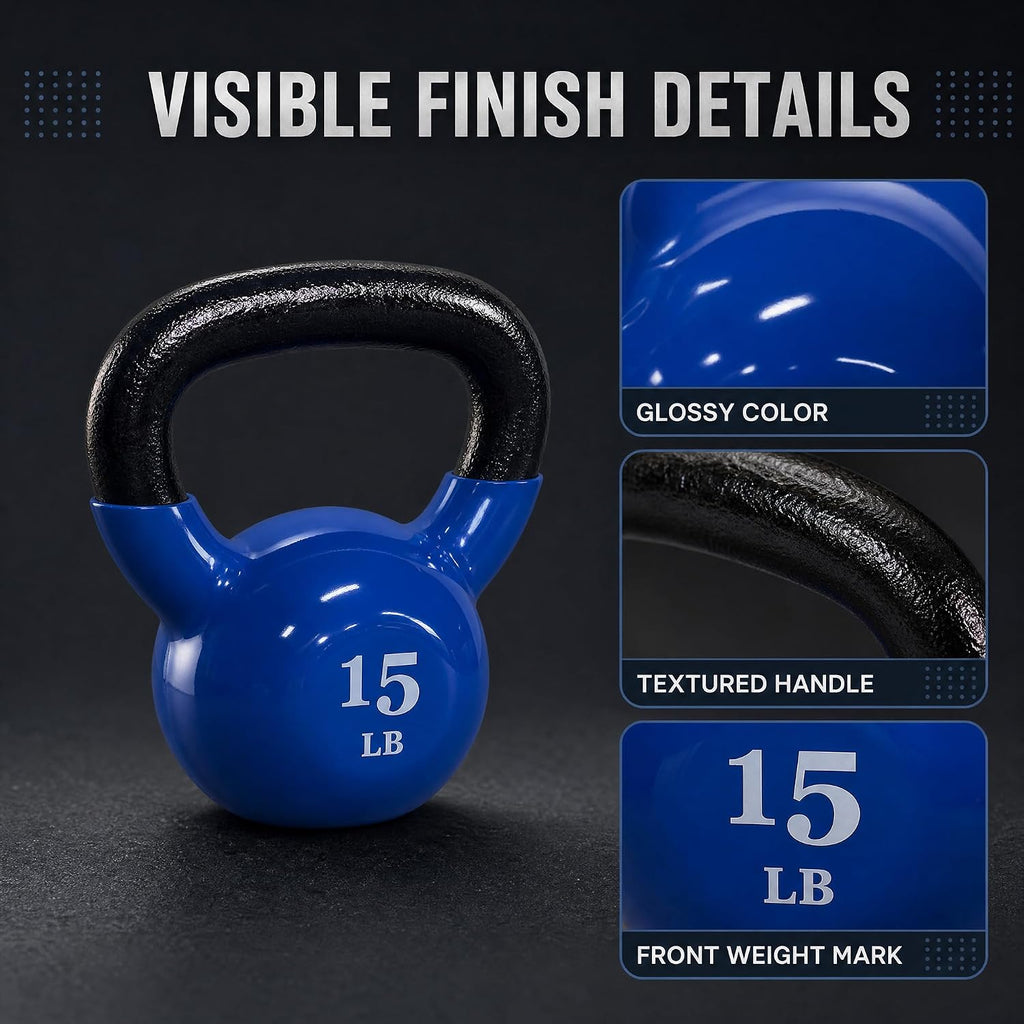 25‑Lbs Color Vinyl‑Coated Kettlebell