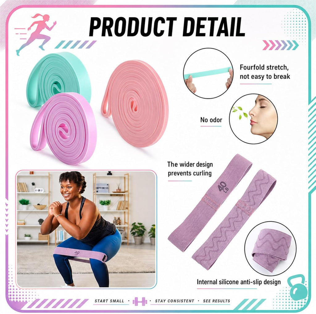 3‑Level Fabric Resistance Bands