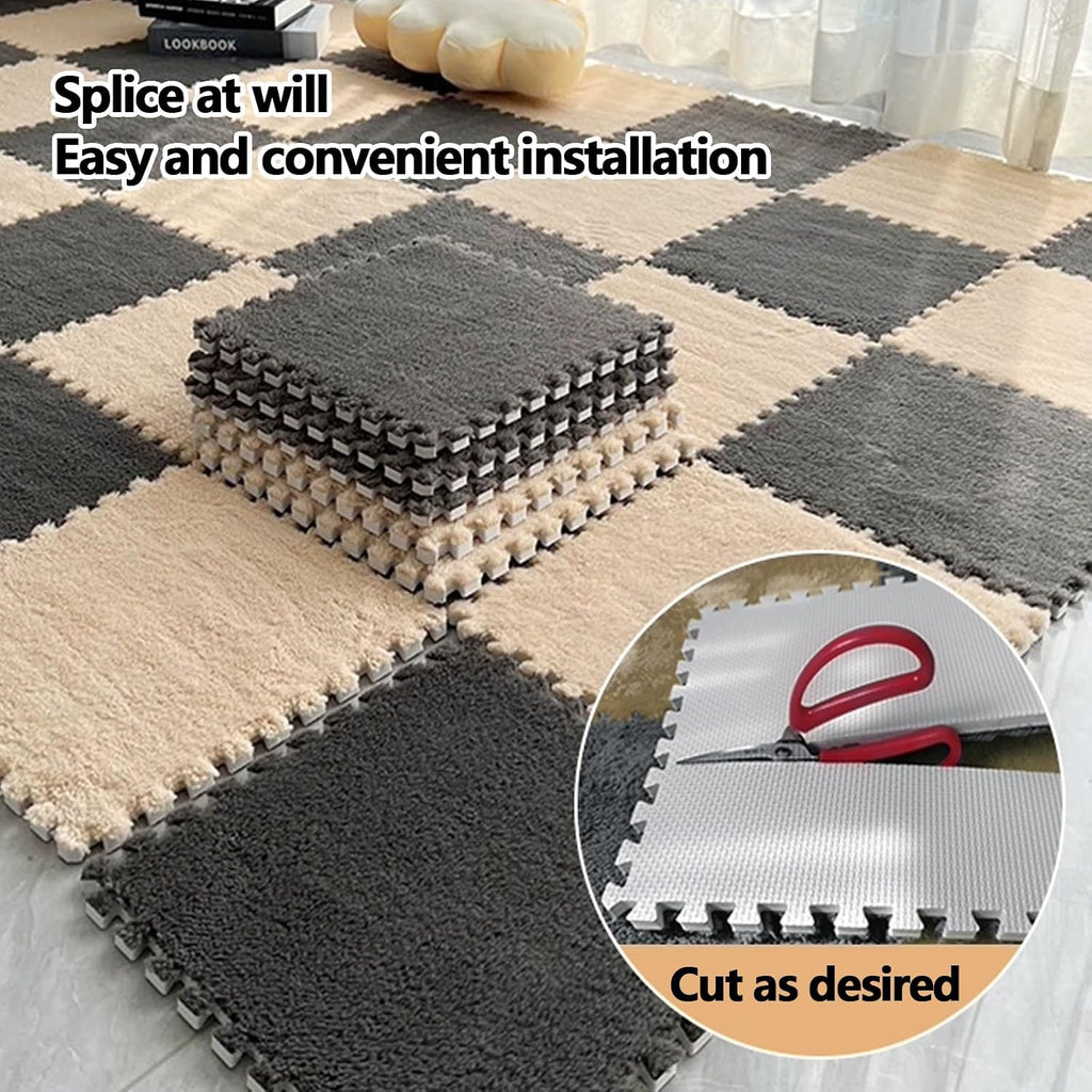 10‑Pack Interlocking Washable EVA Bedroom Floor Rugs