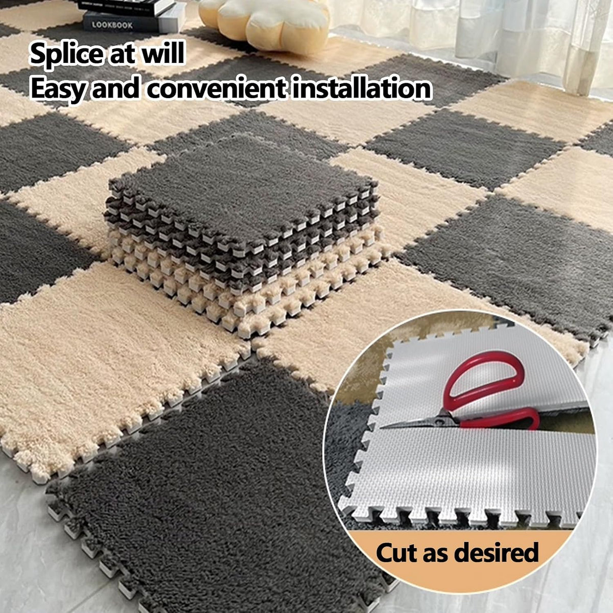 10‑Pack Interlocking Washable EVA Bedroom Floor Rugs