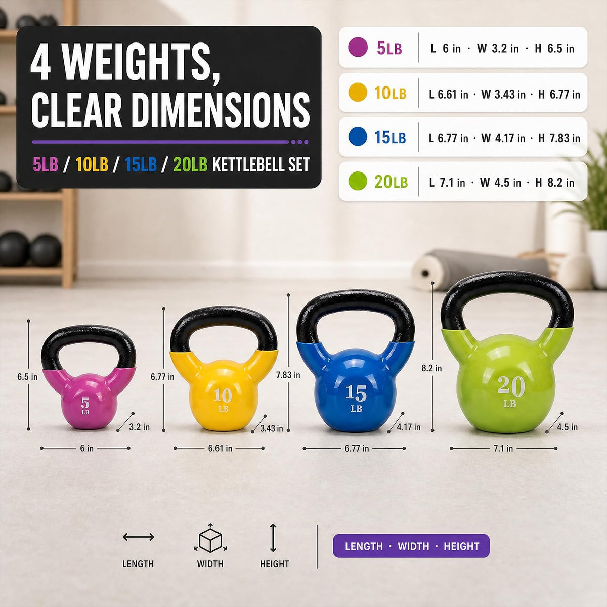 25‑Lbs Color Vinyl‑Coated Kettlebell