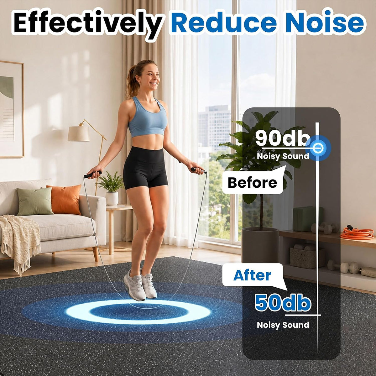 48‑Sq‑Ft 0.79‑Inch Rubber‑Top EVA Gym Floor Mats