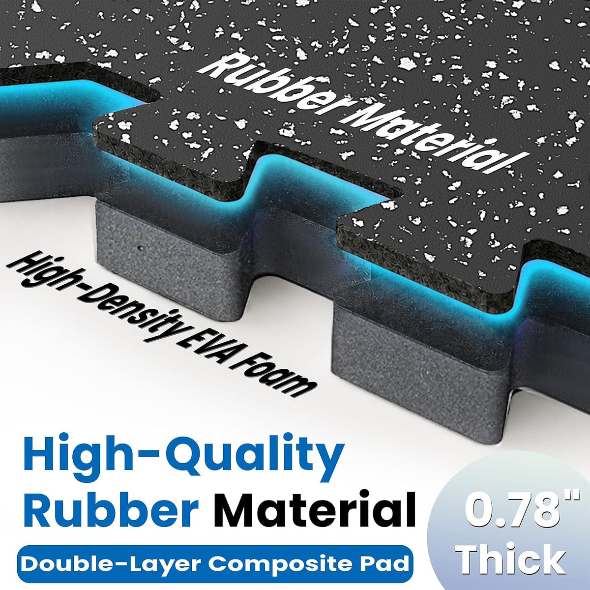 48‑Sq‑Ft 0.79‑Inch Rubber‑Top EVA Gym Floor Mats