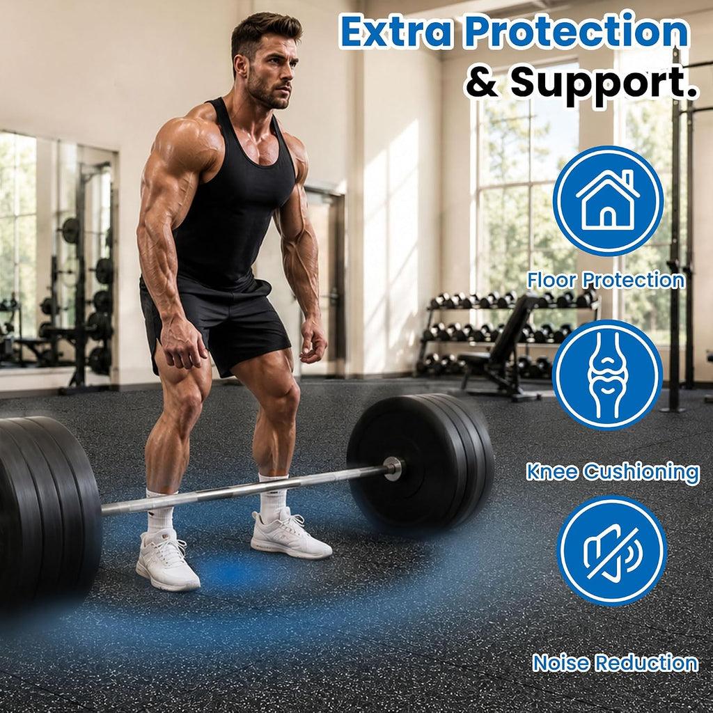 48‑Sq‑Ft 0.79‑Inch Rubber‑Top EVA Gym Floor Mats