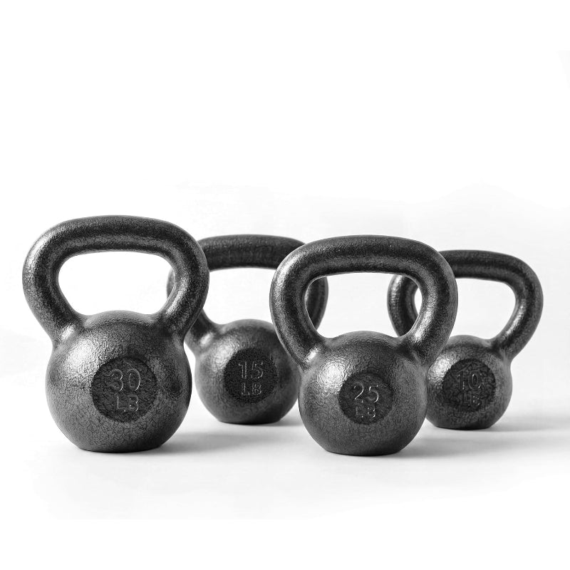 80‑Lbs Black Cast Iron Kettlebell Set