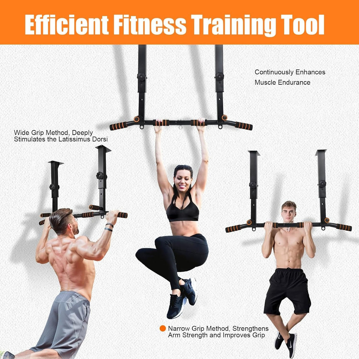 Heavy‑Duty Adjustable Ceiling‑Mount Pull‑Up Bar